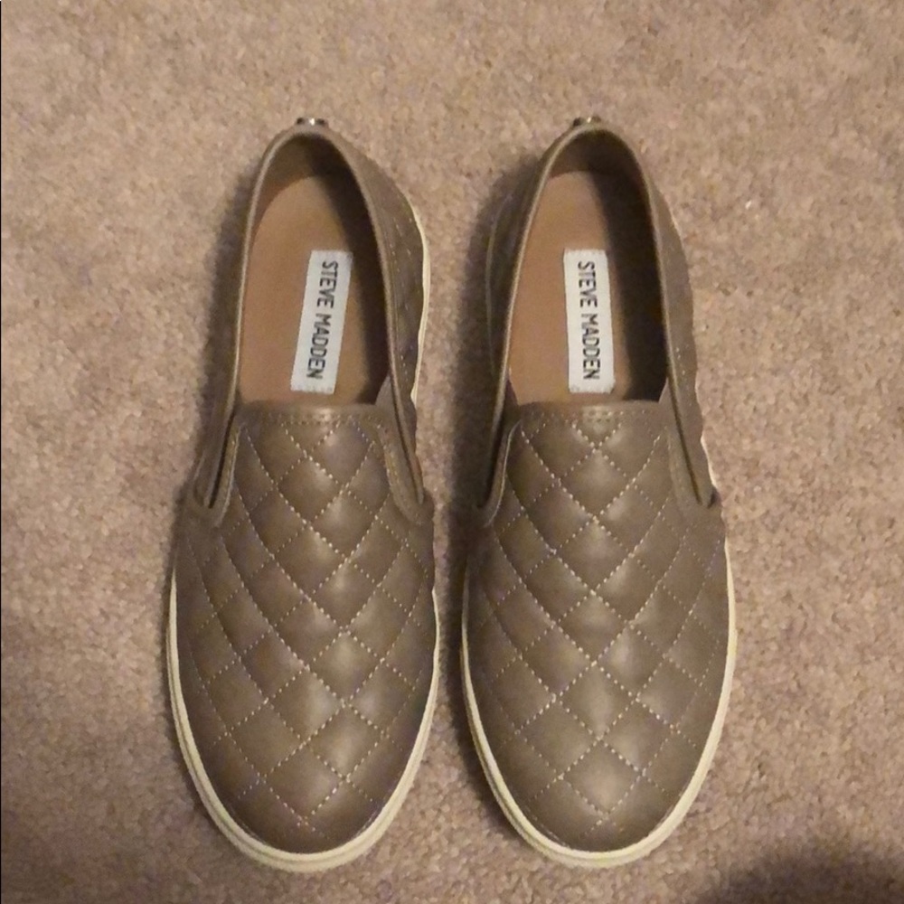 Tan slip on Steve Madden shoes (never worn)